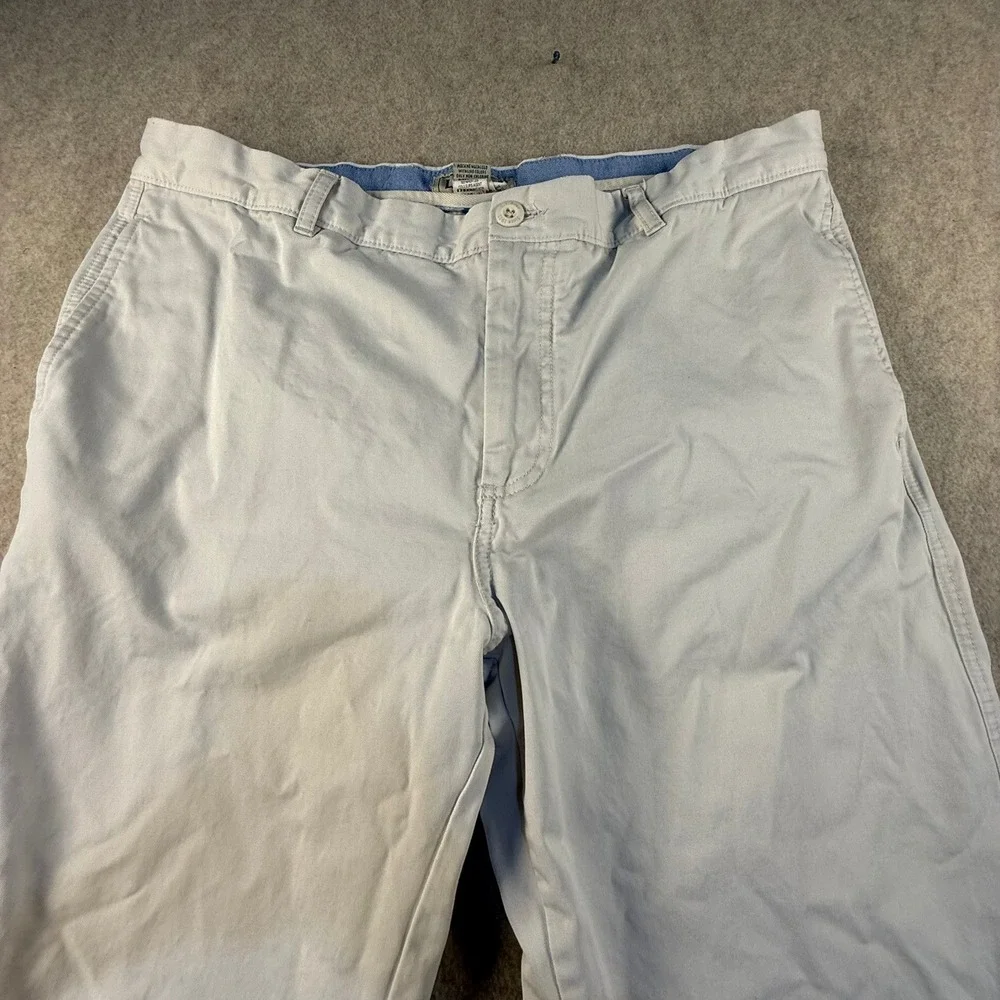 LL Bean Standard Fit Chino Pants Mens 36x30 Light Stone Cotton Twill 262332